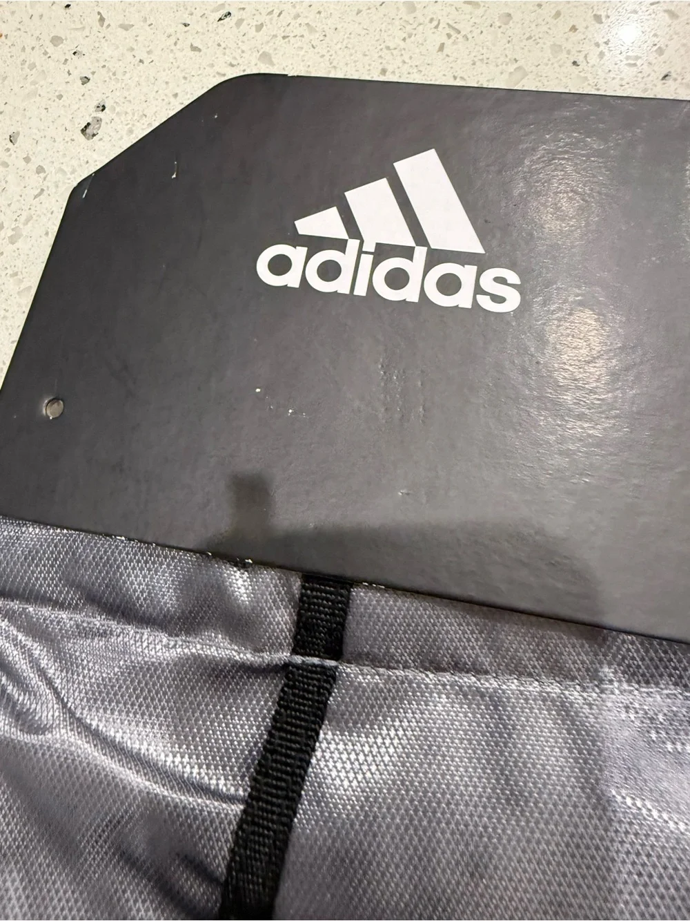 New mens womens adidas Gray and Teal Drawstring Backpack with Front Zip Pocket